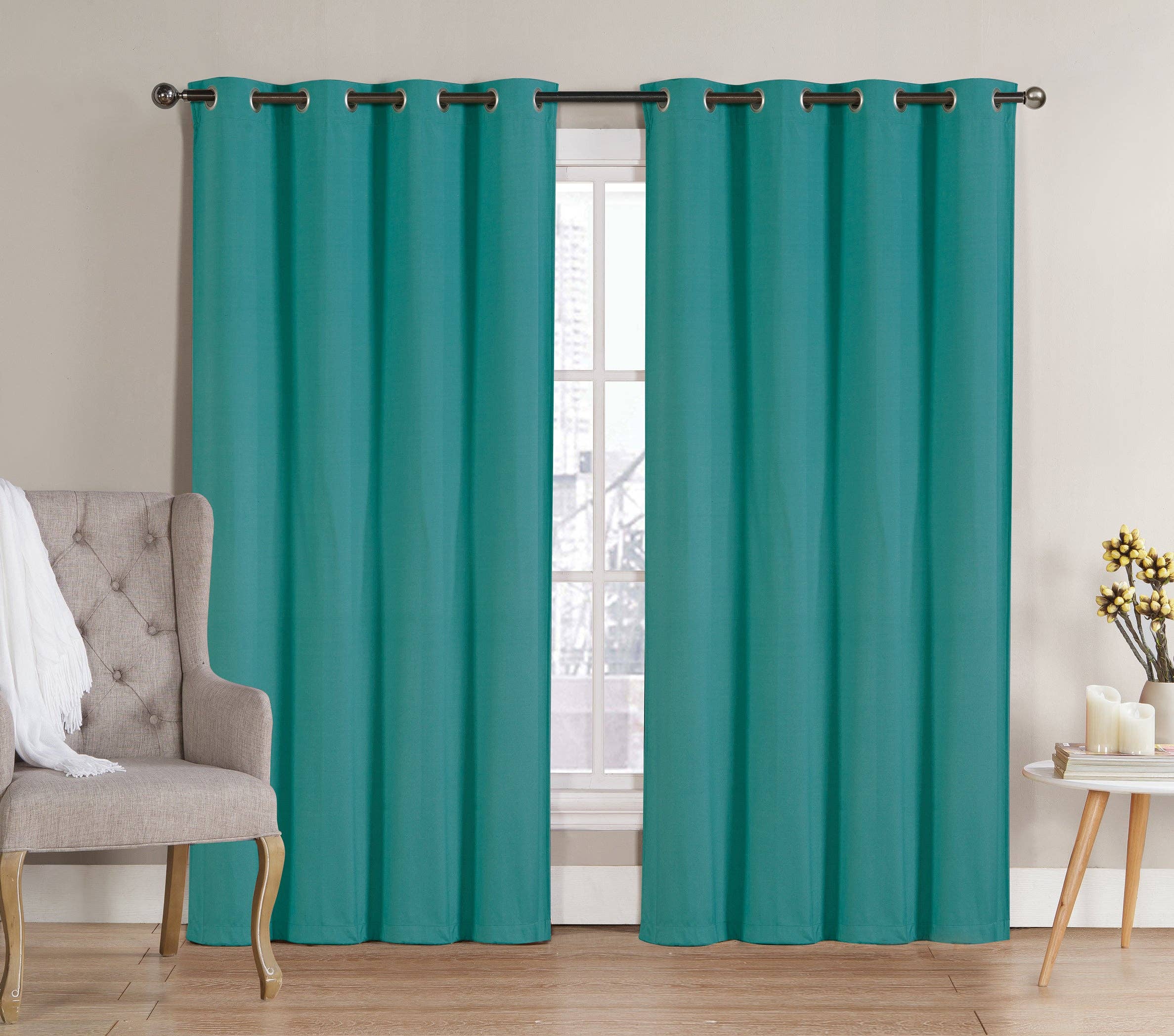 Linen Mart - Wholesale Curtain - Solid Grommet Top Thermal Insulated Blackout Window Curtain23