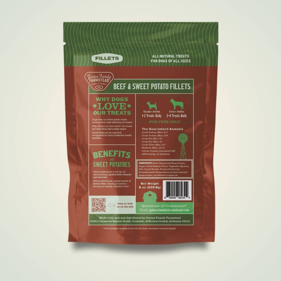 Gaines Family Farmstead - Vente Friandises – chien - Patates douces et filets de bœuf1