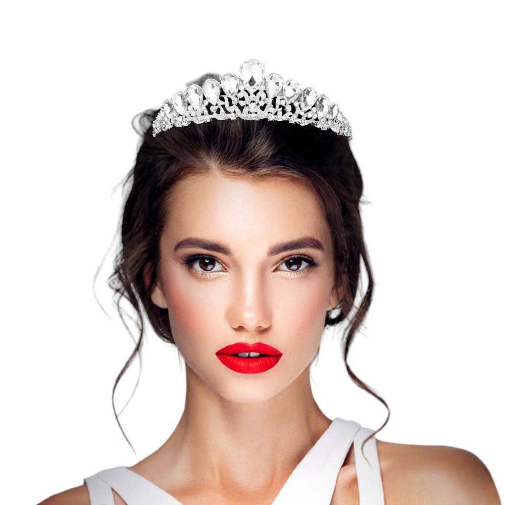 Pearl and Rox - Wholesale Tiara - Women's - Teardrop Accented Princess Tiara3