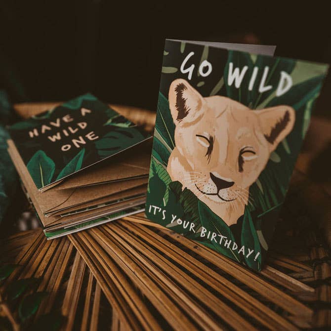 Wildwood Paper – wholesale Stationery/notecard set – Into The Wild Jungle Themed Birthday Notecard Boxed Gift Set4