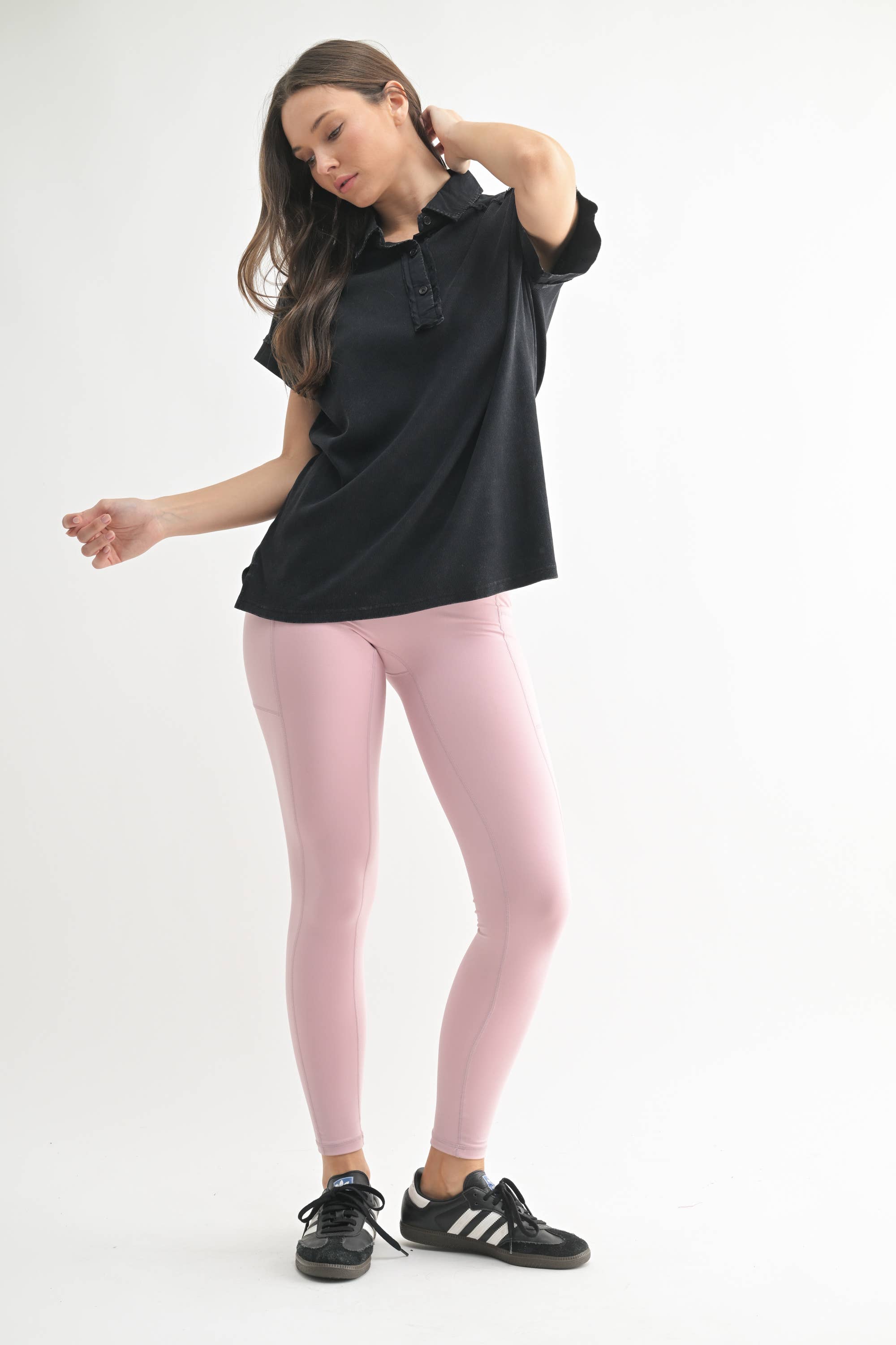 Mono B - Wholesale T-Shirt - Women's - Mineral Wash Half Button Tee11