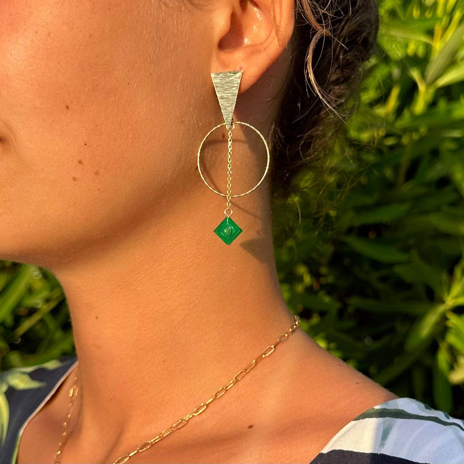 Brique d'Oreille - Vente Boucles d'oreilles pendantes - Boucles d'oreilles ethniques dorées - Les Voyageuses8