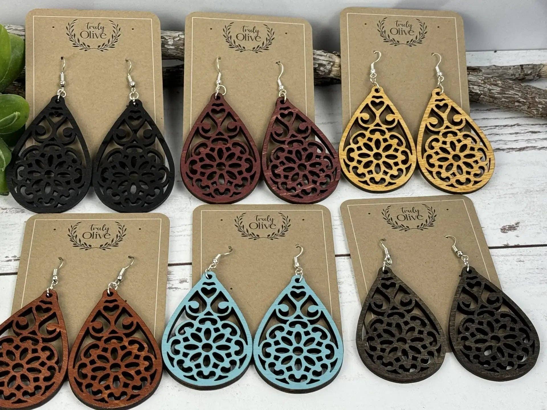 Truly Olive – Brincos de argola por atacado – Brincos em Madeira Natural8