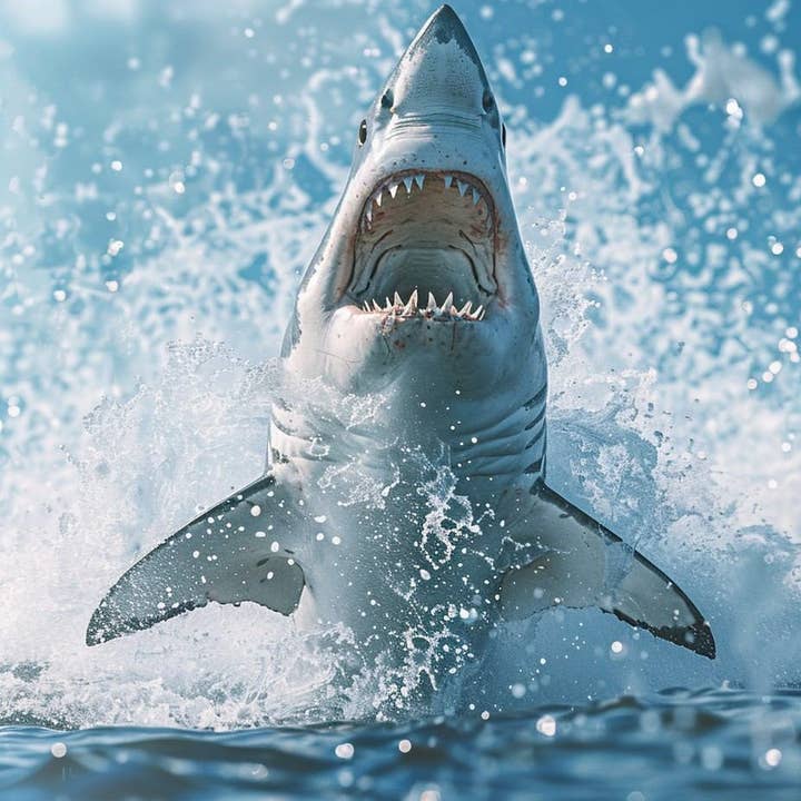 Grand Requin Blanc en Saut pour la vente par Paint with Number