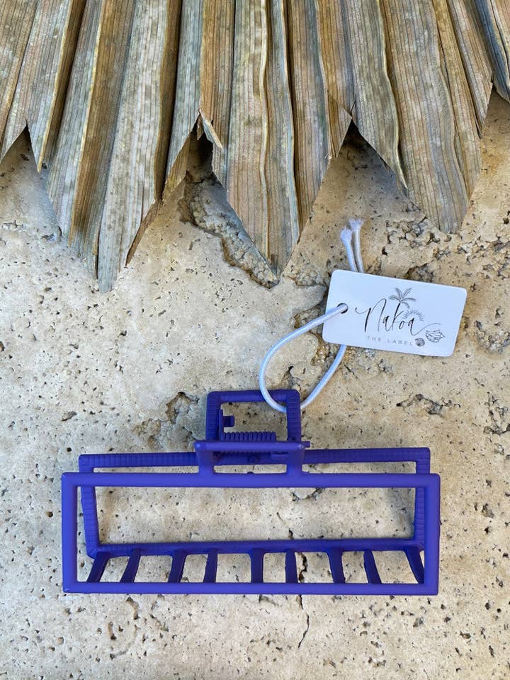 Claw Clip Metal - Purple - Rectangle for wholesale by Nakoa The Label
