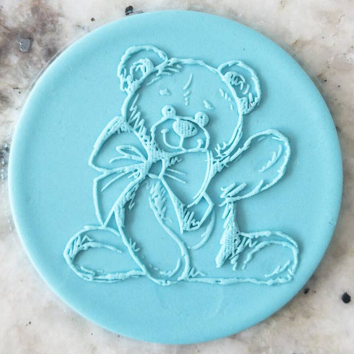 Oscar The Bear Wave POPup Embosser Cookie Biscuit Stamp Ba for wholesale by Cut Bake Stamp