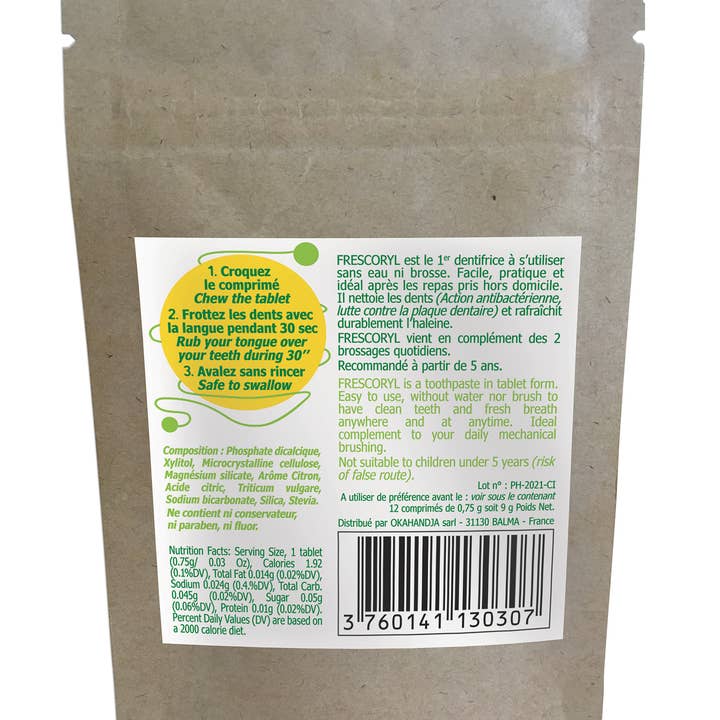 Frescoryl - Wholesale Toothpaste - FRESCORYL toothpaste tablet - 12 tablets Lemon flavor1