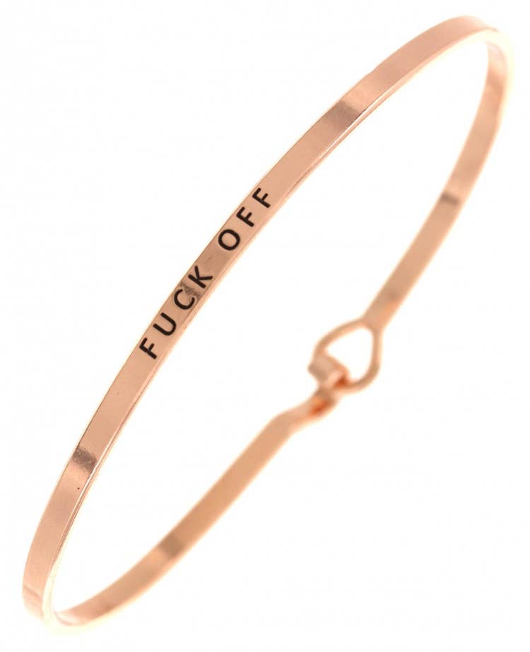 0011 PREMIERE - Wholesale Cuff Bracelet - FR2668 FUCK OFF_3mm Inspired Message Brass Bangle2