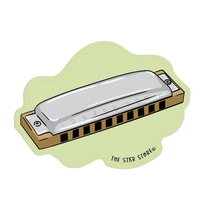 Harmonica Instrument Textured Stickers for wholesale by Girls Printing House