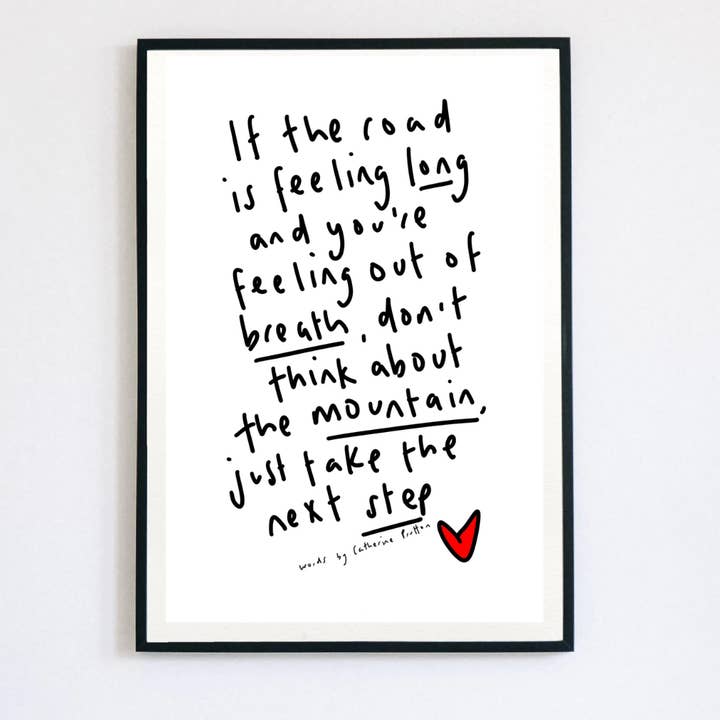 If the Road Feels Long – Handwritten Poem on Next Steps for wholesale by Words by Catherine Prutton