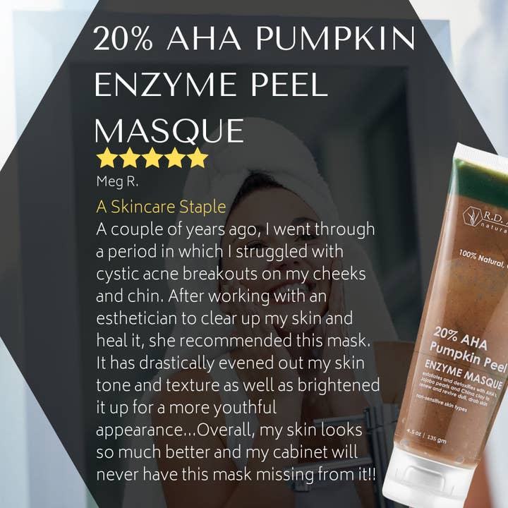 RD Alchemy Natural Products - Wholesale Skincare Face Mask - 20% AHA Exfoliating Pumpkin Enzyme Peel Mask3