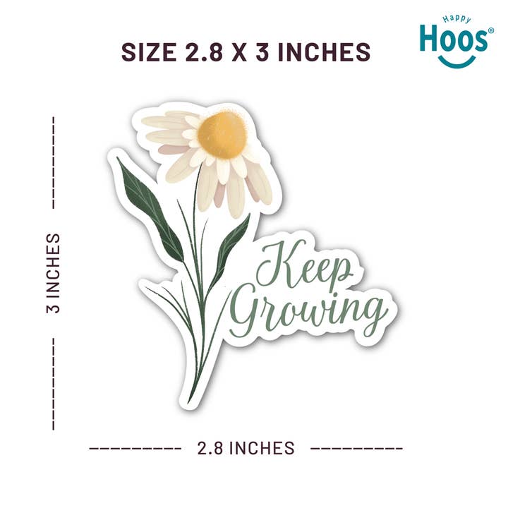 Happy Hoos - Wholesale Sticker - 3" Keep Growing Spring Sticker1