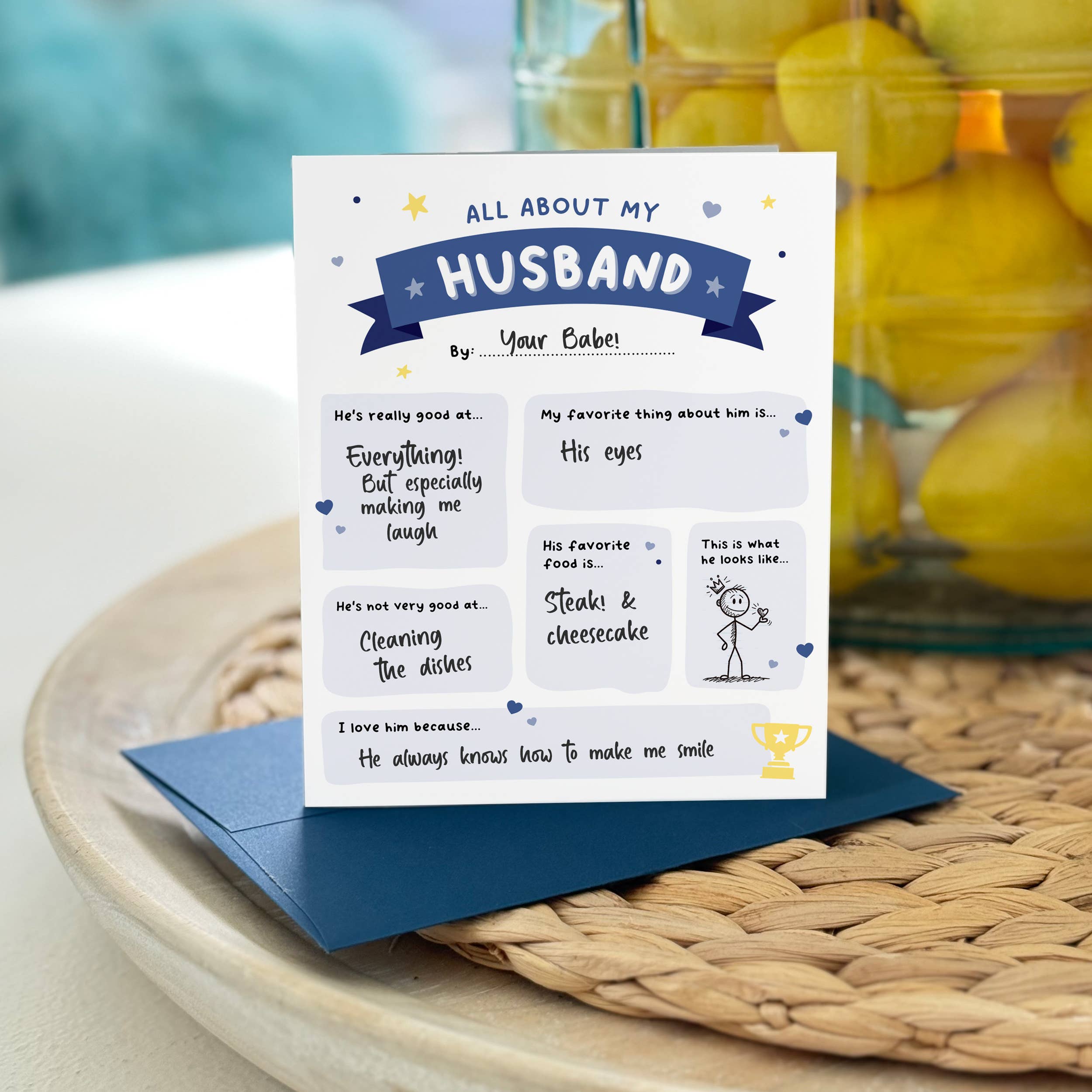Kreate Paper Co. - Wholesale Anniversary Card - All About My Husband, Anniversary Card Birthday, Best Seller0