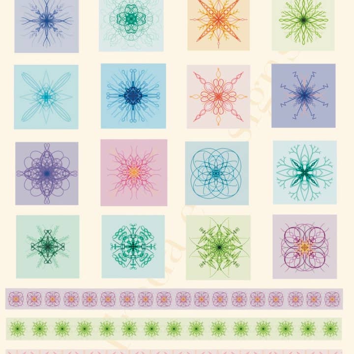 Symmetric Tiles - Rub-on/ Transfer Stickers 023 (LFSO) for wholesale by Little Forest Shop