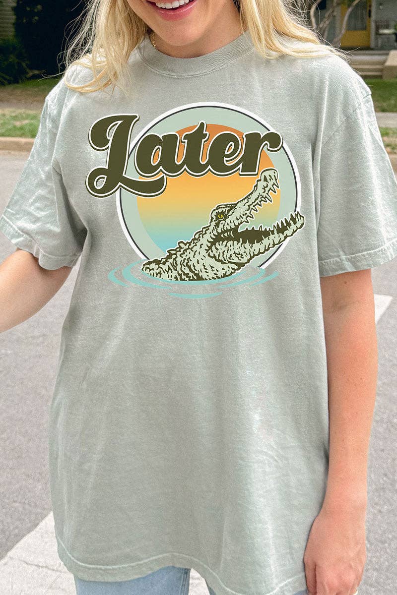 Wholesale Accessory Market - Wholesale Screen Printed T-Shirt - Women's - Later Gator Comfort Colors Adult Ring-Spun Cotton Tee0