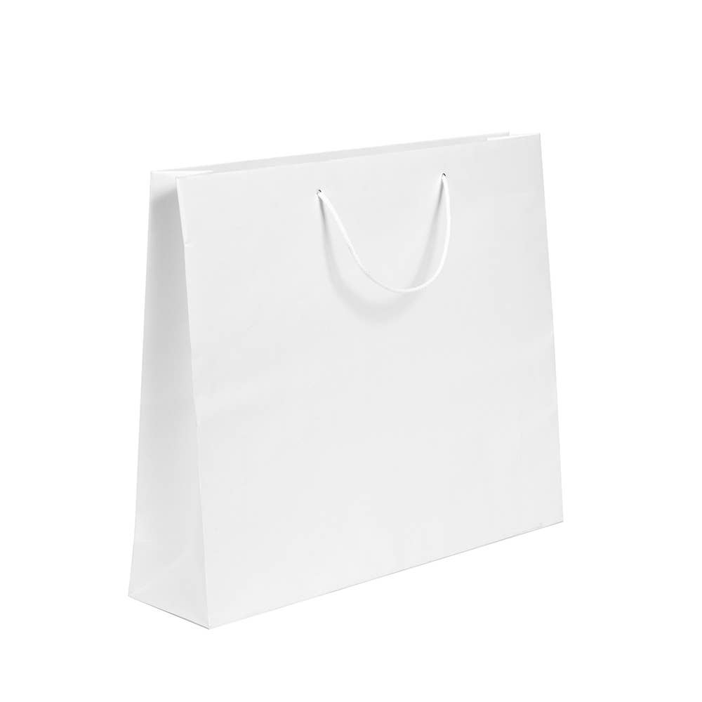 Matte White Luxury Laminated Paper Bag for wholesale on Faire0