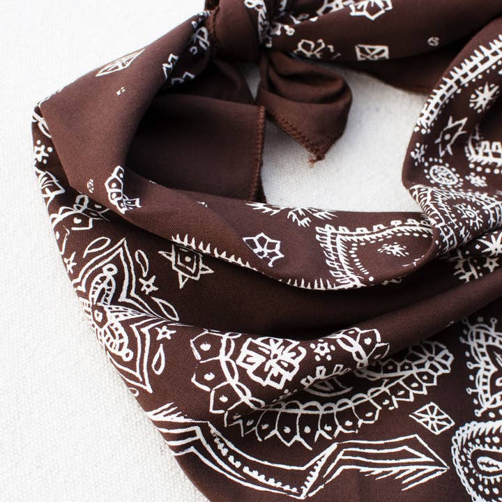 Abracadana – wholesale Bandana – Women's – Brown Sketched Paisley Bandana