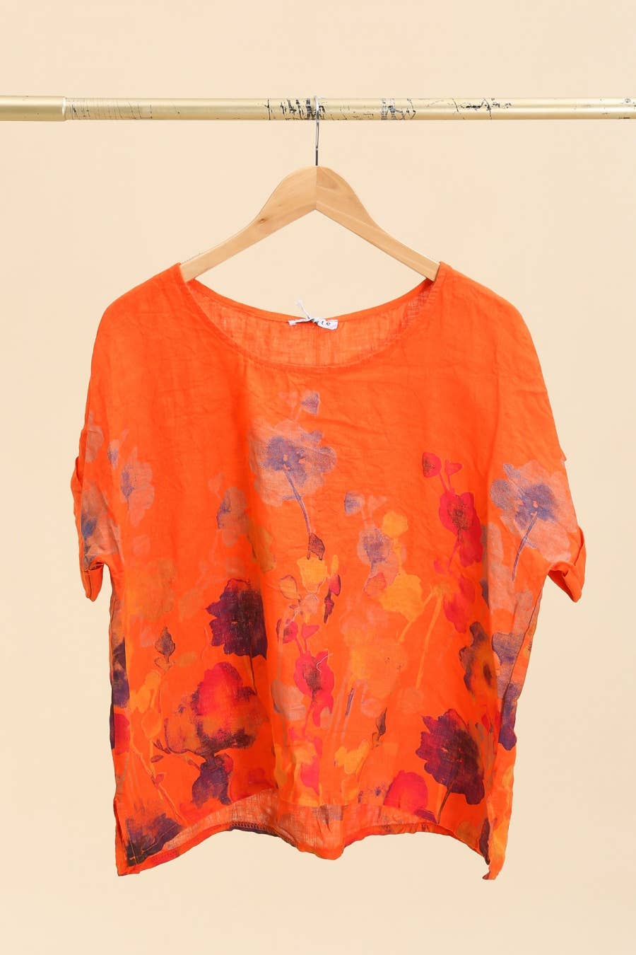 la maison des fibres naturelles – wholesale T-shirt – women's – Round neck printed linen T-shirt 23310 100% LINEN4