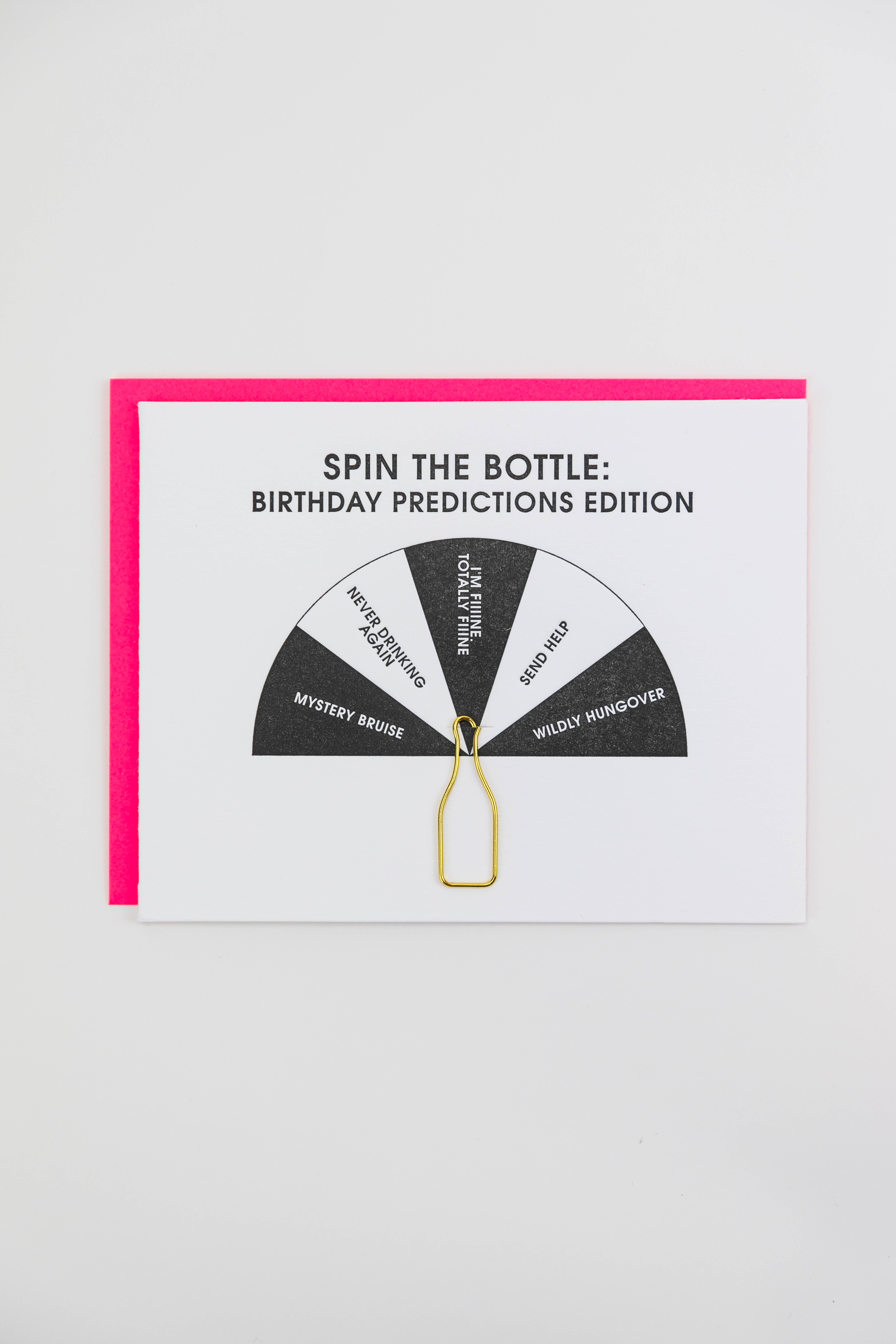 Chez Gagné - Wholesale Verjaardagskaartje - Draai de Fles Verjaardagsvoorspellingen - Fles Paperclip Kaart3