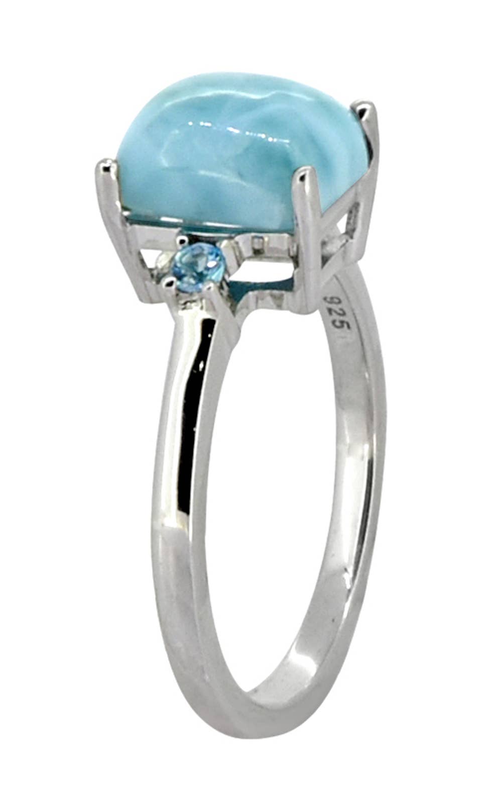 Tiramisu - Wholesale Engagement Ring - Larimar Blue Topaz 925 Sterling Silver Engagement Ring6