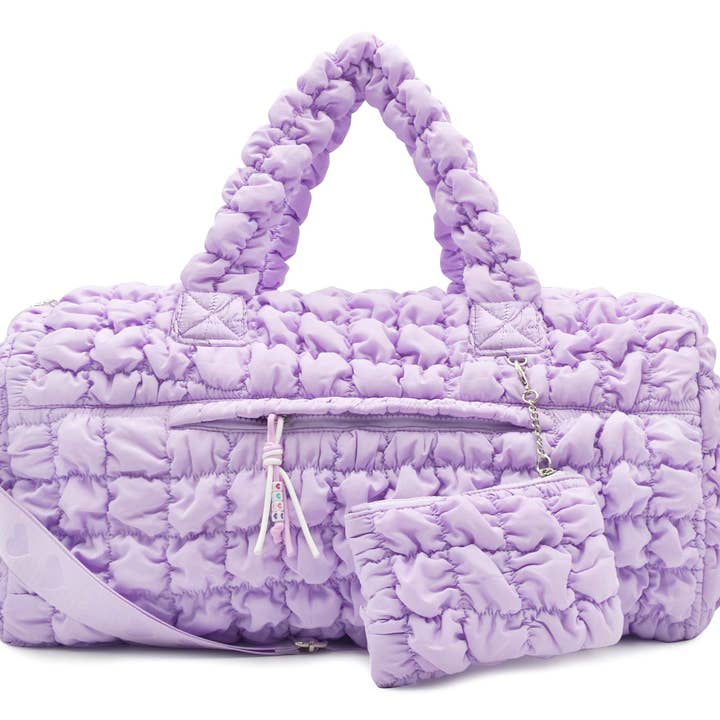 OMG Accessories - Wholesale Weekender Bag - Kids - Quilted Scrunchies Large Duffle Bag