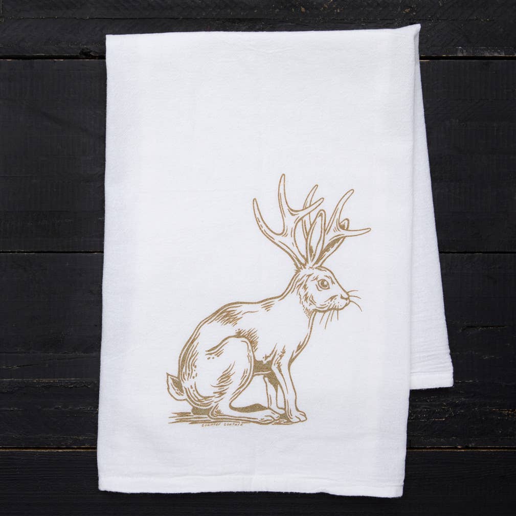 Counter Couture - Wholesale Tea Towel - Jackalope Kitchen Tea Towel | Flour Sack | USA Made2