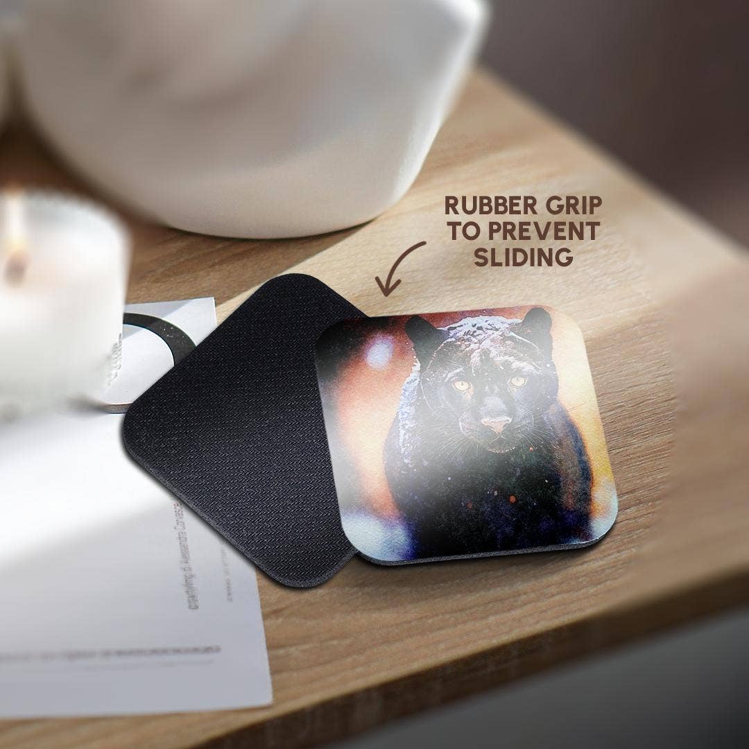 3dRose - Wholesale Coasters - 3dRose, Panther With Snow On His Head Image Of Watercolor Painting, Coaster10