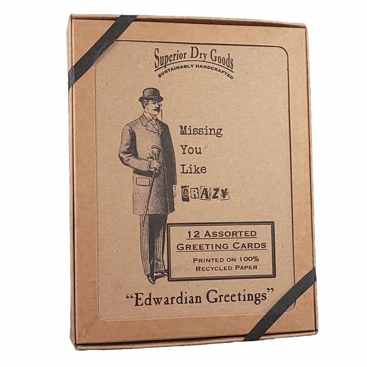 Carte-note recyclée « Vœux édouardiens » | Coffret pour la vente par Superior Dry Goods