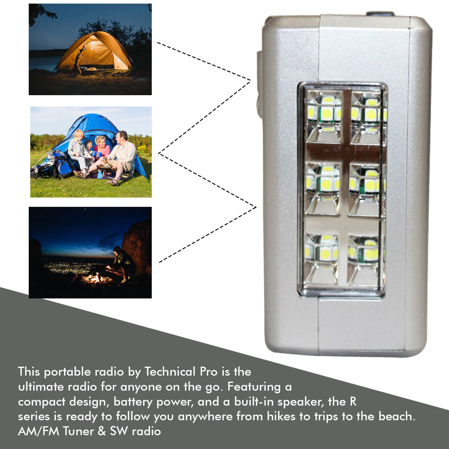 Technical Pro - Wholesale Speakers - Portable Solar Powered and Battery Operated Radio Speaker2