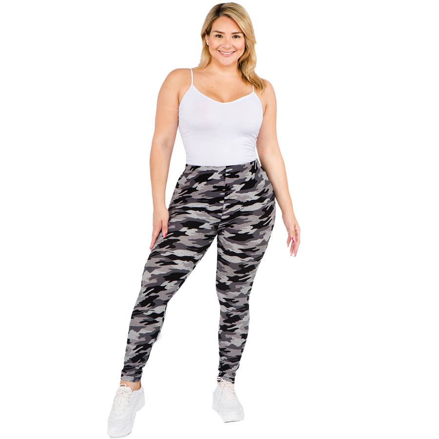 ITZON - Wholesale Athletic/Lounge Leggings - Women's - PL149PL Camo Legging - Plus2