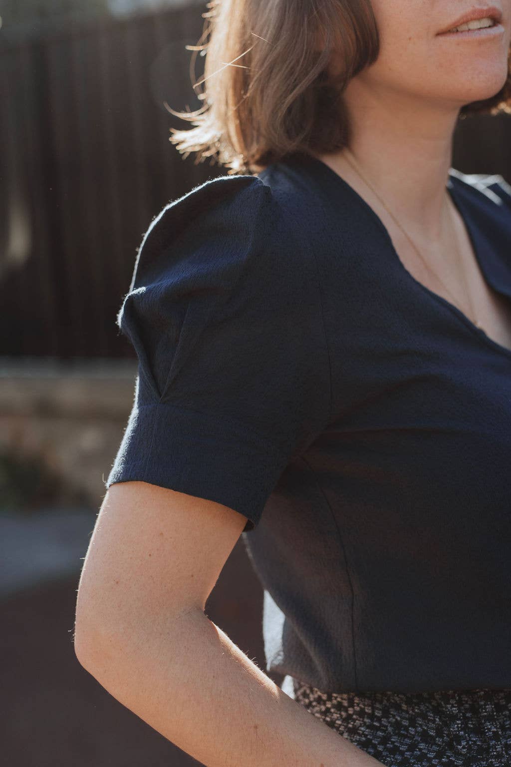 Sevenlie - Wholesale T-Shirt - Women's - Praha Blouse - Midnight Blue - Short Sleeves2