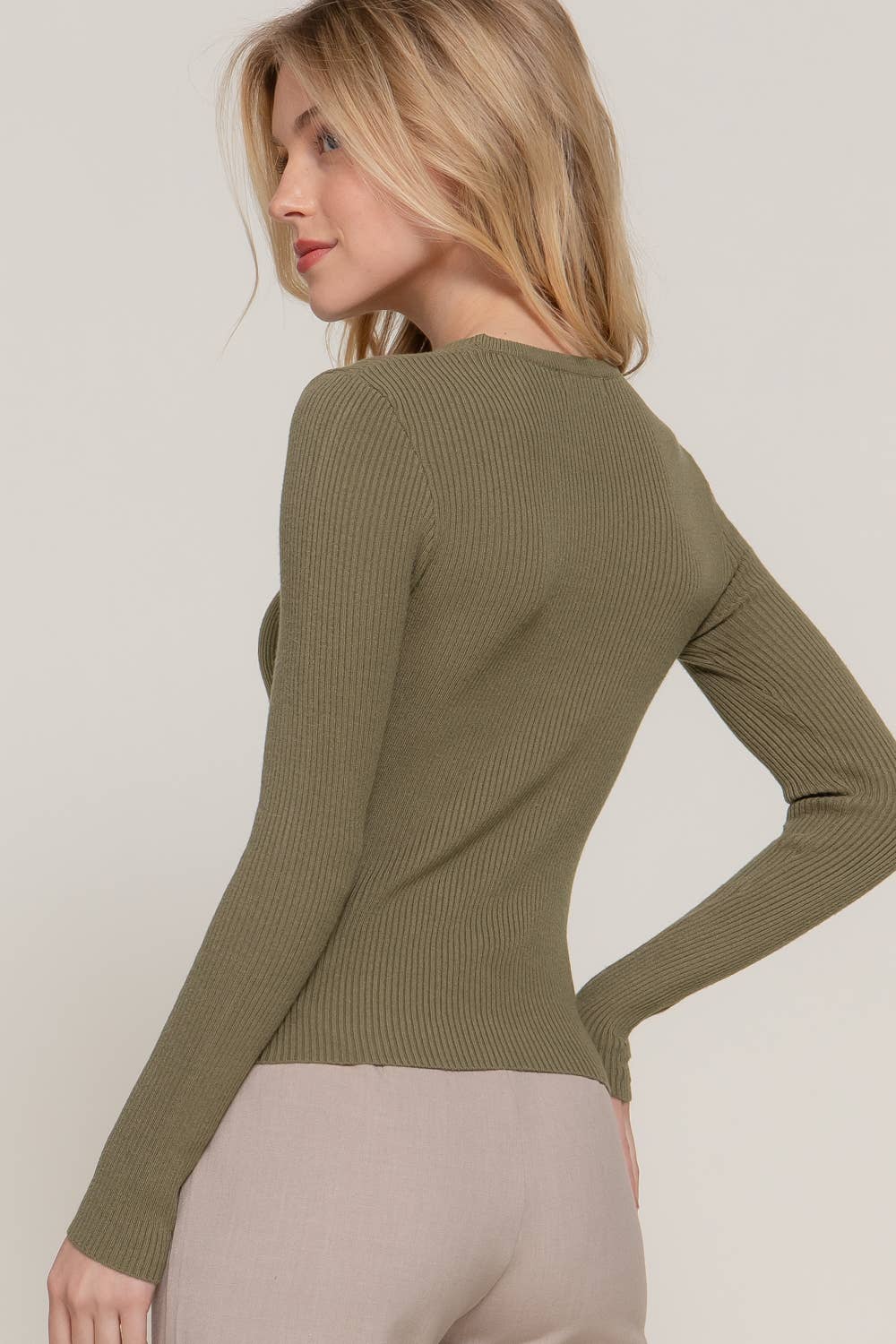 Active Basic | Active USA - Wholesale Knit Sweater - Women's - Long Sleeve Crew Neck Viscose Rib Sweater26