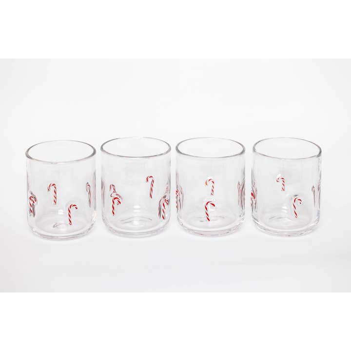 Jeanne Fitz Candy Cane Icon Glass, Set of 4 for wholesale by Jeanne Fitz