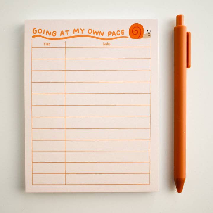 Going At My Own Pace Snail Notepad | Fall Stationery for wholesale by Kyn You Believe It
