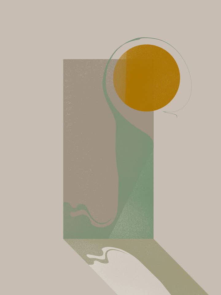 Abstract Geometric Sun and Water - Giclée, Fine Art Print for wholesale by Eric Fisher