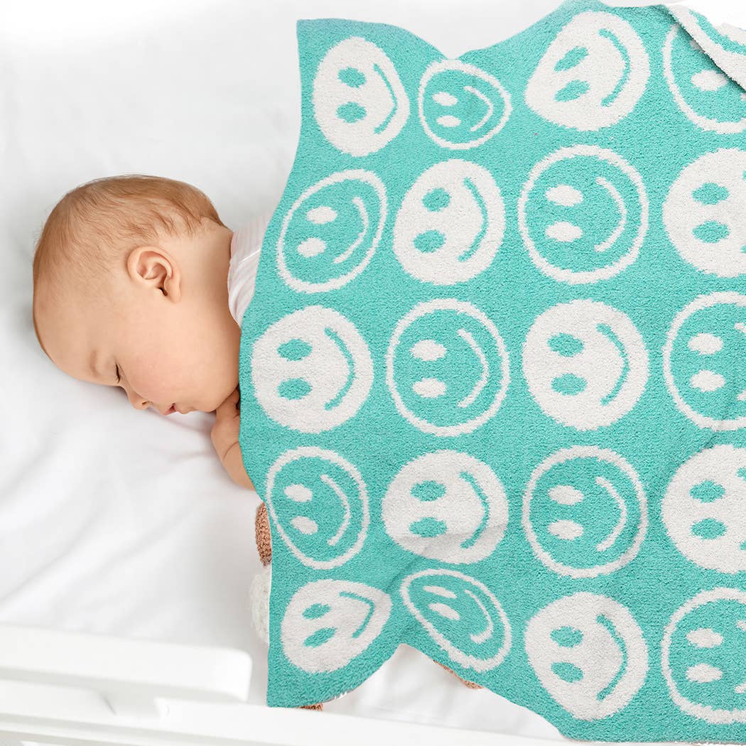 Fashion City – Engroshandel Sengetæppe - Børn og baby – Gentagne Happy Face Pattern Kids Throw Blanket7