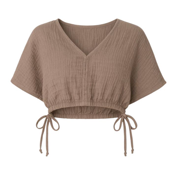 Crop-Top – Luftiges Musselin-Oberteil mit Tunnelzug und V-Ausschnitt und andere Ergebnisse für wolldecke deutscher im Großhandel. Kostenlose Rücksendungen und 60-Tage-Zahlungsziel auf Faire im Trend auf Faire.