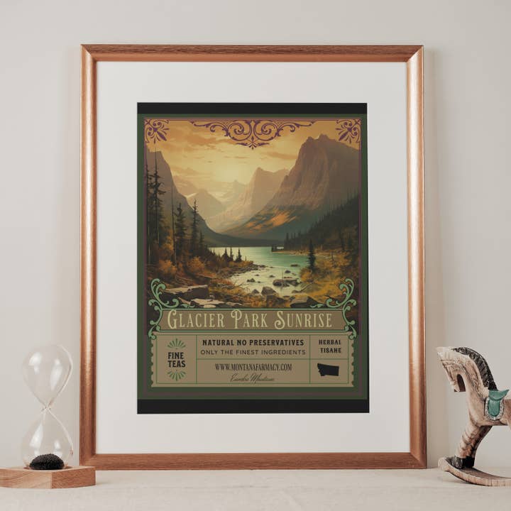 Montana Farmacy - Wholesale Poster - Glacier Morning National Park Tea Montana Farmacy Poster 2