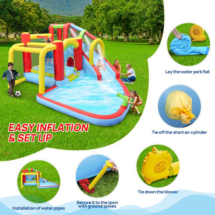 39F Inc. - Wholesale Inflatables - 7-in-1 Inflatable Water Park Bounce House – Slide, Pool 6