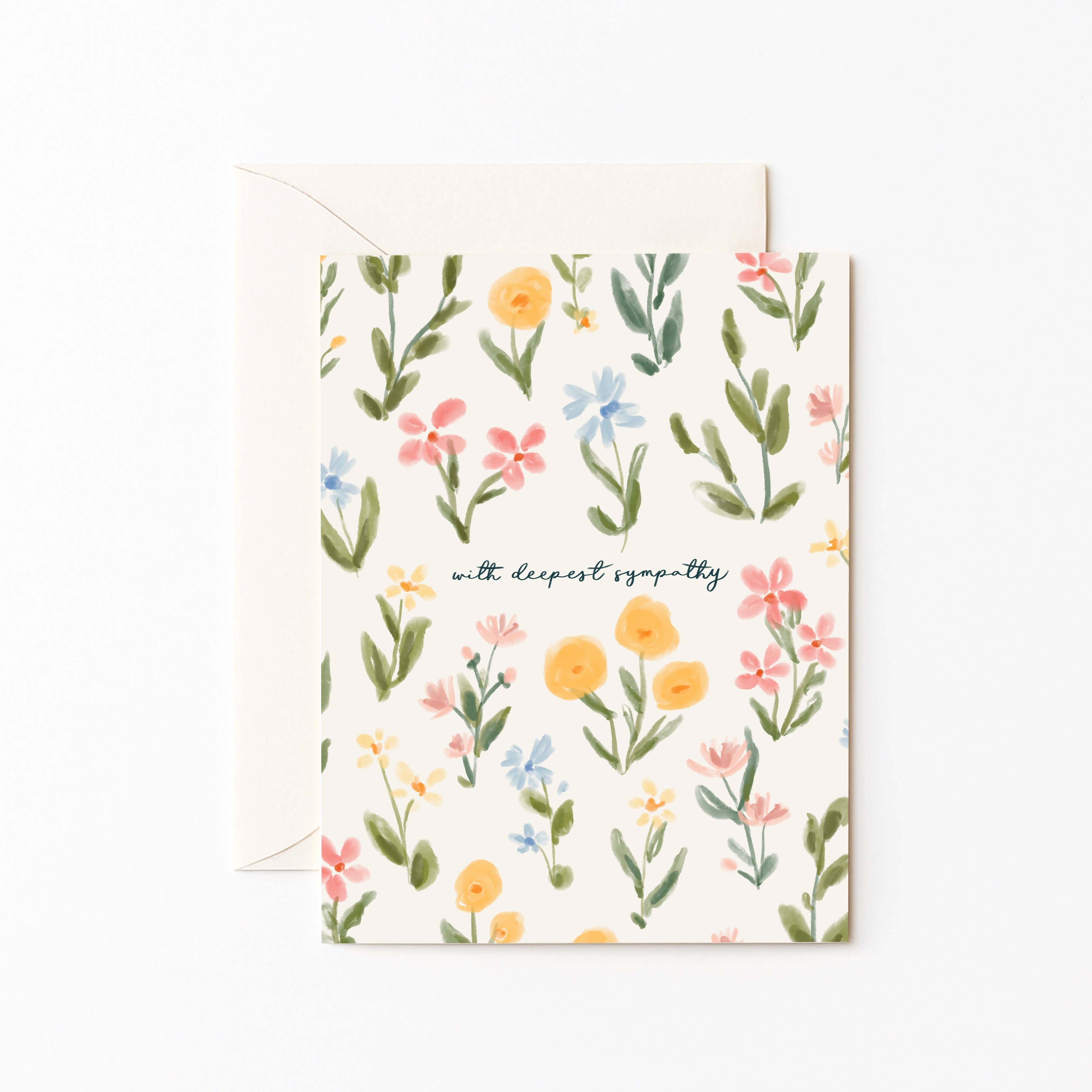Olive and Lu Paper - Wholesale Sympathy Card - With Sympathy Wildflower Card