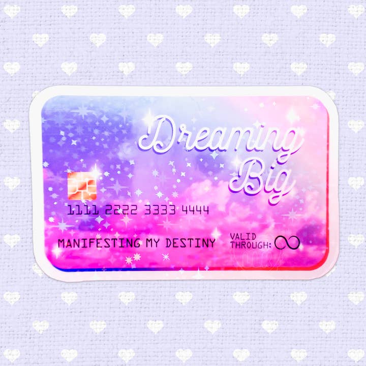 Holographic Stars Dreaming Big Credit Card Vinyl Sticker for wholesale by LooLooKazoo