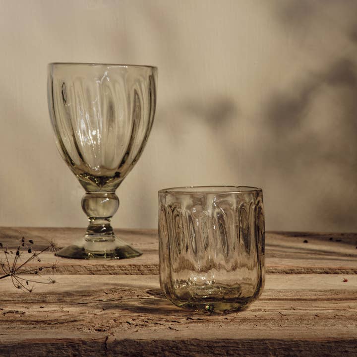 Villa Lua Home - Wholesale Drinking Glass/Cup - Handblown Fluted Tumbler, *New Rounded Bottom