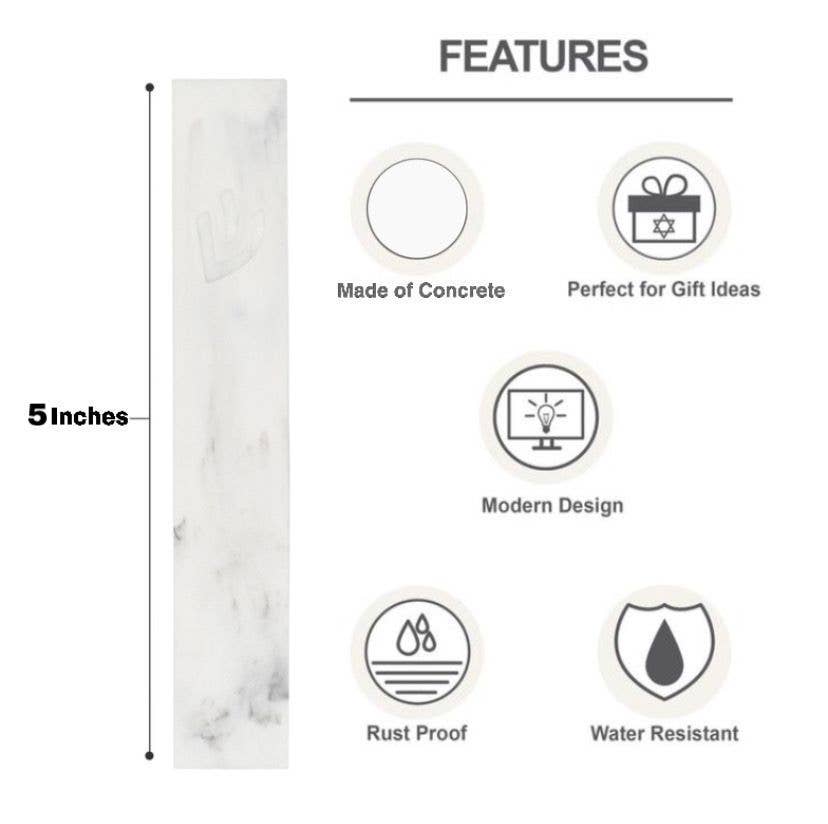 A&S Mezuzot - Wholesale Decorative Tabletop Object - WHITE Marble Stone5