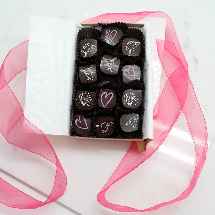 Big Picture Farm - Wholesale Chocolate Covered Sweets - Chocolate Covered Goat Milk Caramel with Hearts (Valentine)5