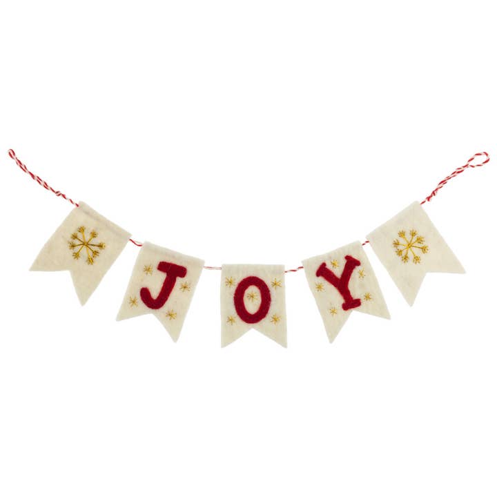 Boston International - Wholesale Bunting/Garland - 23" Long Joy Garland Felt Christmas Décor