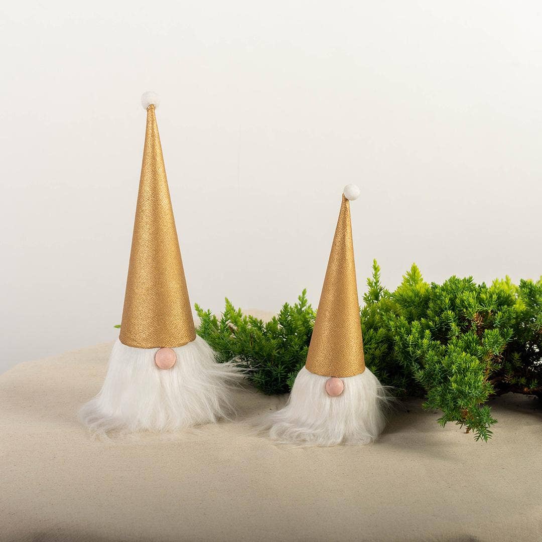 Forpost Trade Inc - Wholesale Christmas Decoration - Gnomes With Golden Hats, Set of 2