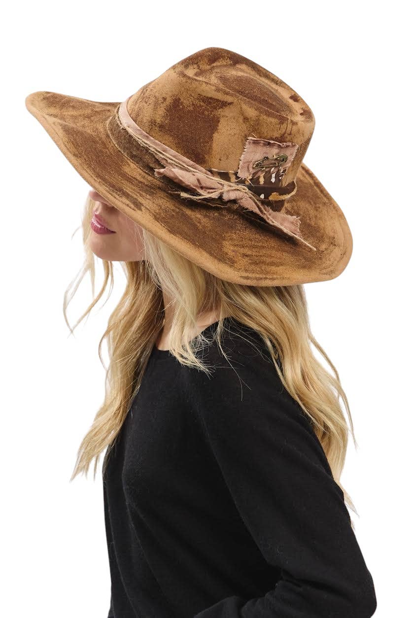 Rope & Spurs - Wholesale Cowboy Hat - Women's - Distress Vintage Shapable Fedora Cowboy Hat6