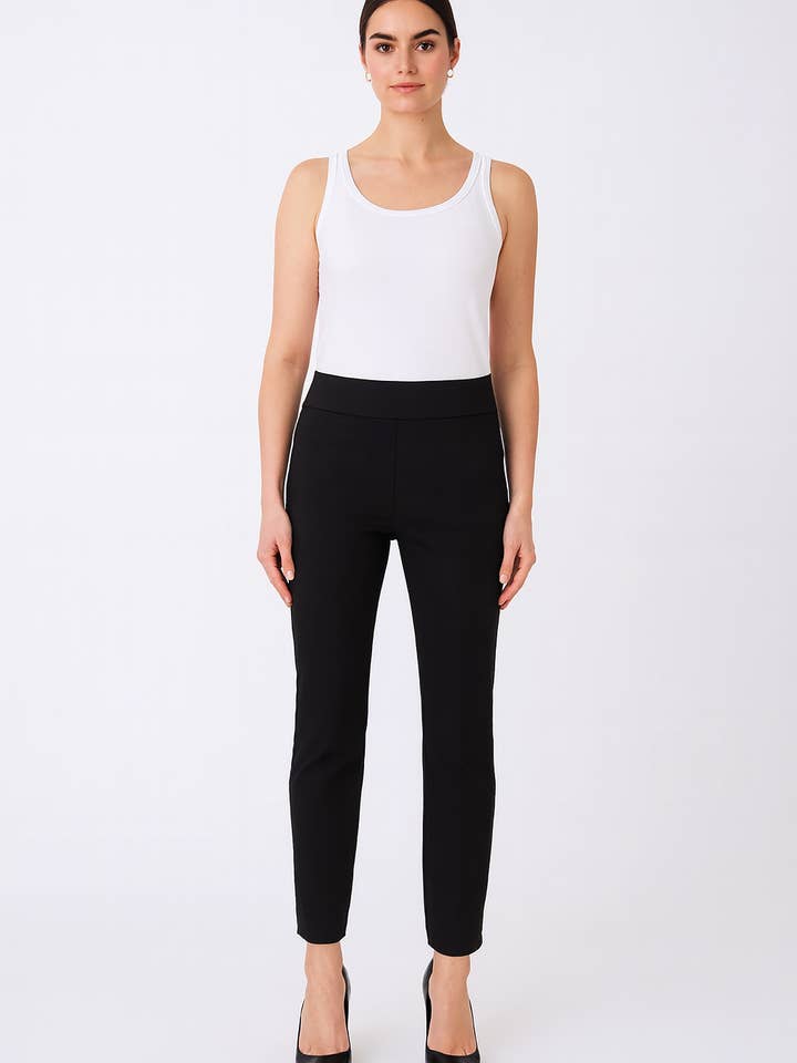 Pantalón Recto de Microfibra Krazy Larry P21 - Negro para venta al por mayor de KRAZY LARRY