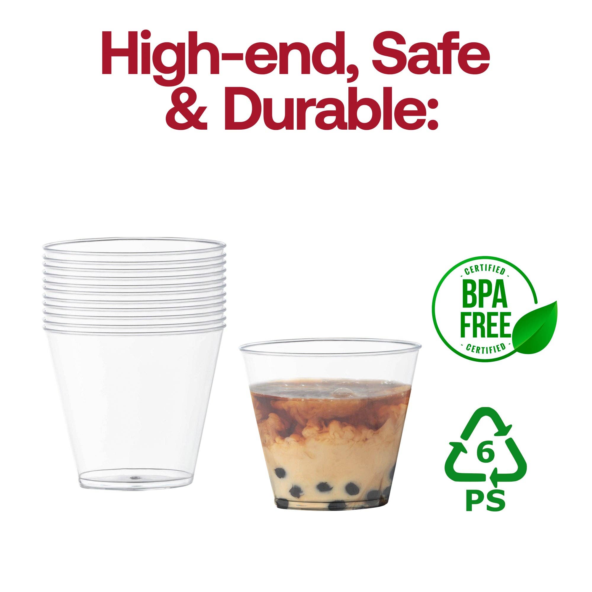 Smarty had a Party - Wholesale Disposable Cup - 5 oz. Crystal Clear Plastic Disposable Party Cups - 20 pcs6