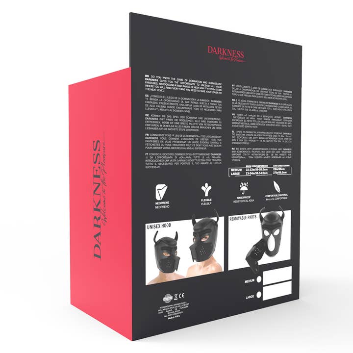 LOVERS - SHOP - Venta al por mayor Disfraz - Mujer - DARKNESS MÁSCARA PERRO DE NEOPRENO CON HOCICO EXTRAÍBLE L4